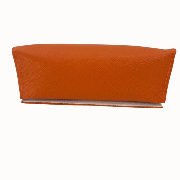 Tory Burch Orange Leather Sunglasses Case With Duster Bag Pouch - Picture 6 of 9